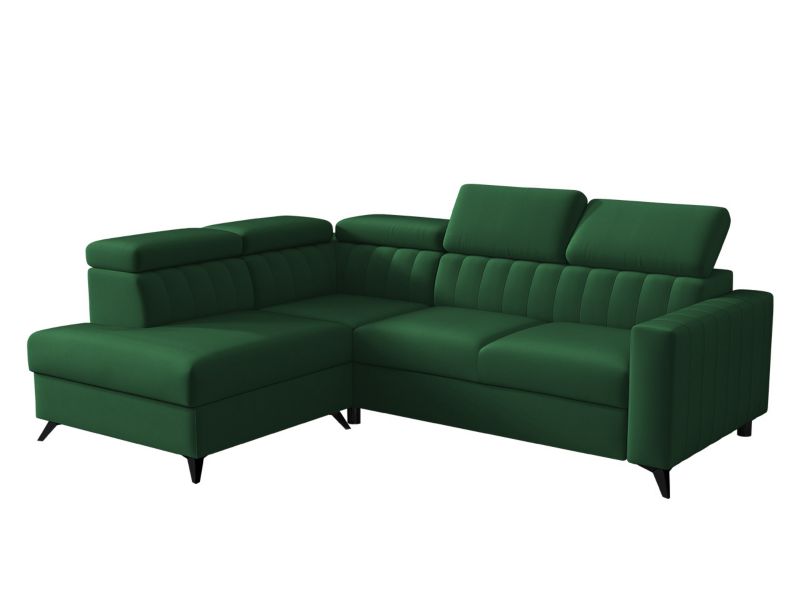 Narożnik z funkcją spania MIRJAN 24 Milano 2RRLXP lewy LXP+R+2R butelkowa zieleń 1 szt.