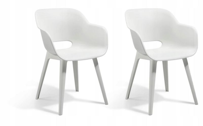 Krzesło ogrodowe Keter Akola 2szt Biały, 1 kpl.