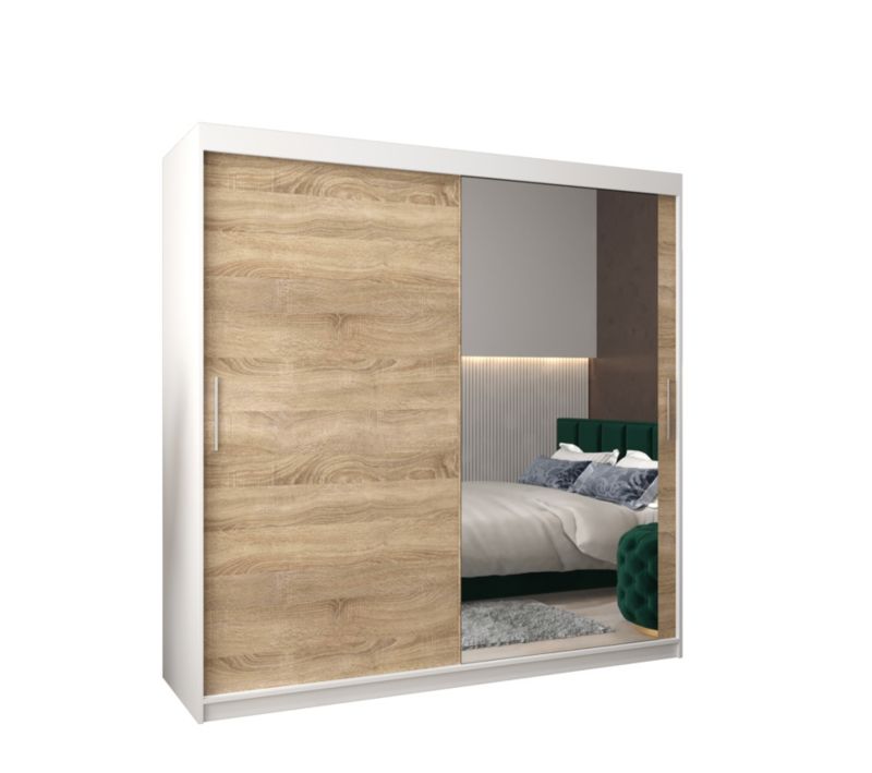 Szafa przesuwna Garderoba Abiks Tokyo 2 200 biały + sonoma 1 szt.