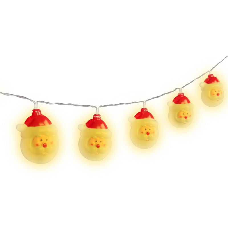 Łańcuch świąteczny LED Mikołaje 1,6m MasterLED 2700K ciepła biel 10 diod lampki girlanda na baterie 1 szt.