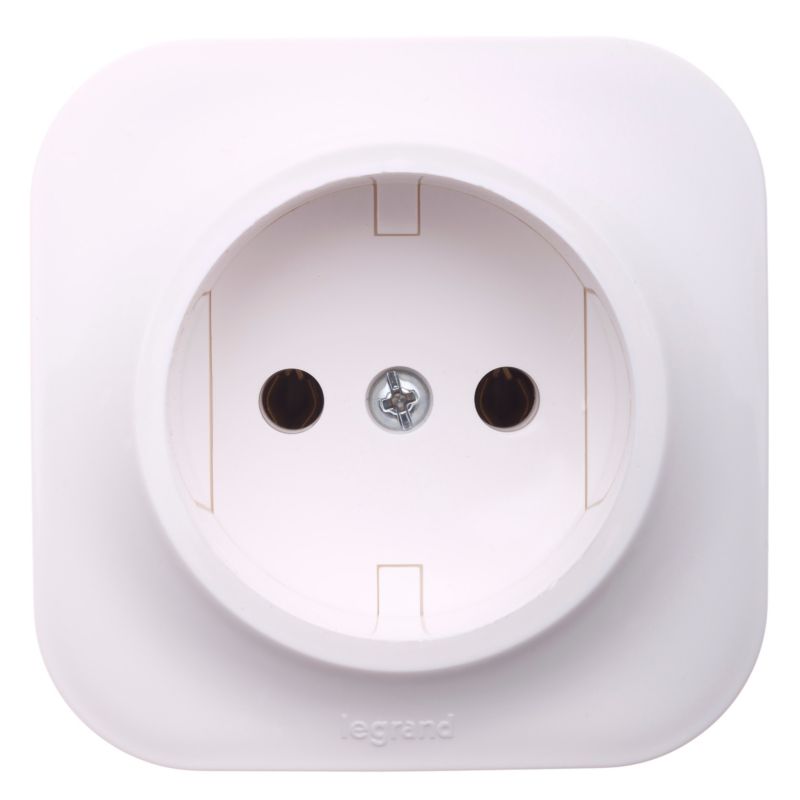 Gniazdo pojedyncze Legrand Forix natynkowe bez uziemienia białe