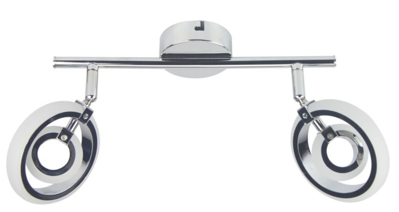 Lampa sufitowa Candellux Celt biała chromowana wym: 20 x 40 x 10 cm wbudowany LED 6W 1 szt.