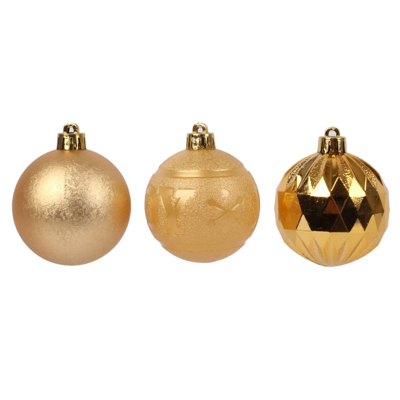 Bombki 6 cm złote 3 szt.