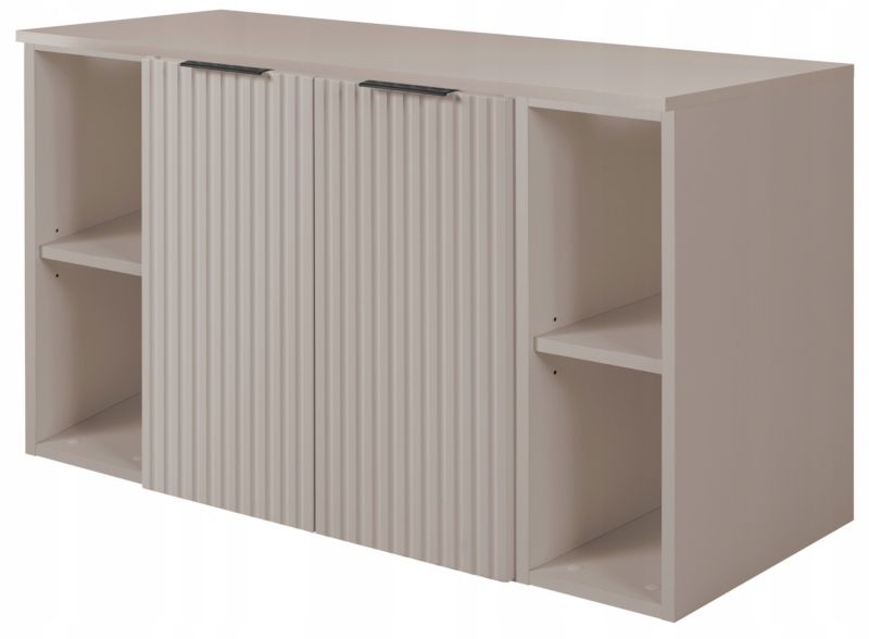 Szafka łazienkowa Furnidea 100 cm wisząca pod umywalkę kaszmir mat 2 drzwi ryflowane MDF Flow 1 szt.