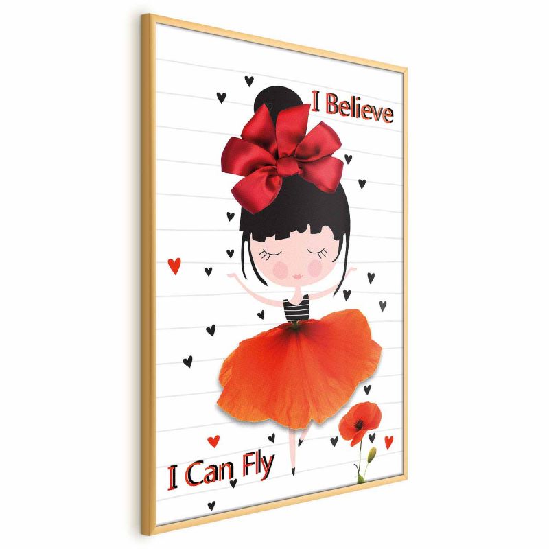 Plakat Artgeist Fly 21x30 cm z ramą złotą 1 szt