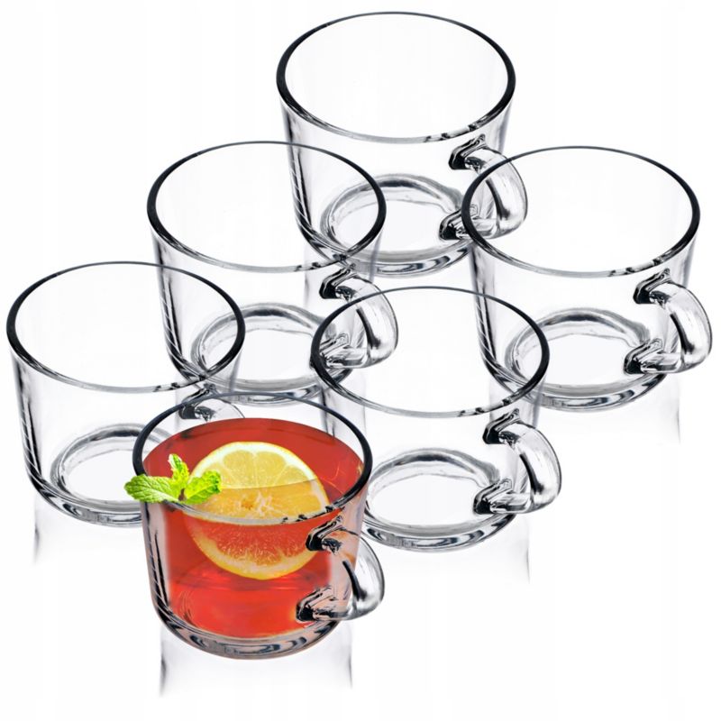 Szklanka KADAX Z Uchem Kubek Filiżanka Zestaw 270 ml 6szt