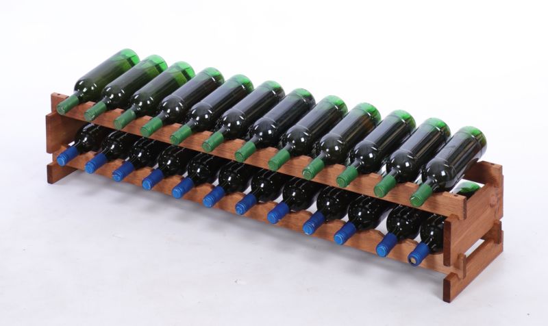 Stojak na wino MODO24 regał modułowy na butelki 2 leżnie x 12 butelek montaż bez narzędzi impregnacja brązowa 1 szt.