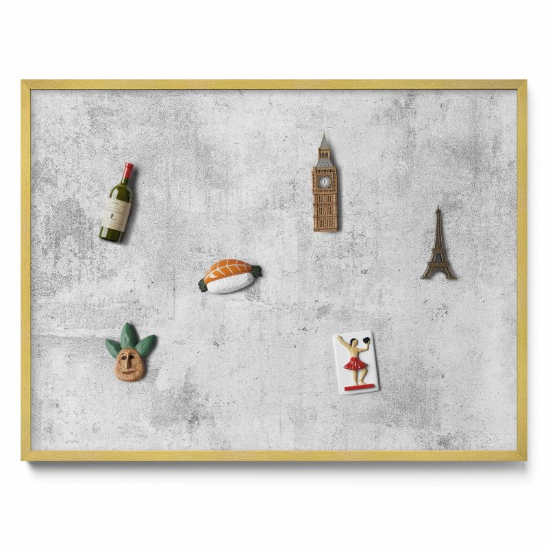 Tablica magnetyczna Tulup 80x60 cm Wytarta tekstura betonu w złotej ramie 1 szt.