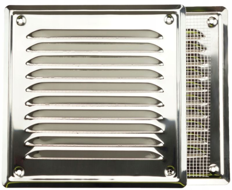 Kratka FEINZ Wentylacyjna Nierdzewna 14X14 Cm Z Siatką 1 szt.