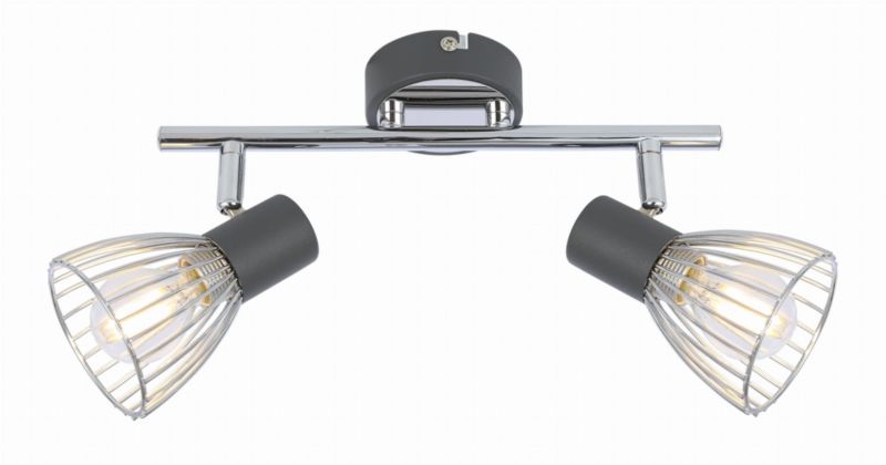 Lampa sufitowa Candellux Modo chromowana czarna wym: 15 x 39 x 8 cm 2xE14 x 40W 1 szt.