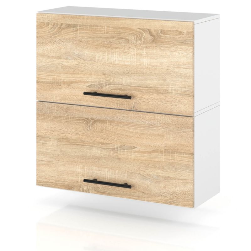 Szafka Kuchenna Hurtownia-Mebli Wisząca Klapowa W60K sPremium 60cm Biały Mat Dąb Sonoma 60x32x72 cm 1szt.