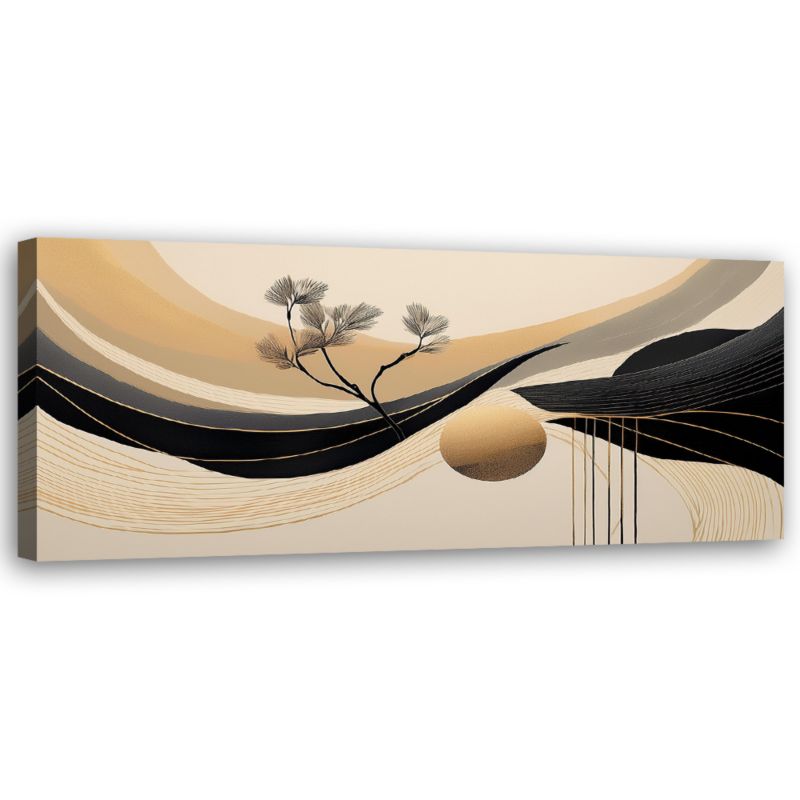 Obraz do salonu Feeby Abstrakcja Geometryczna Drzewo Beżowy 120x40 cm 1 szt