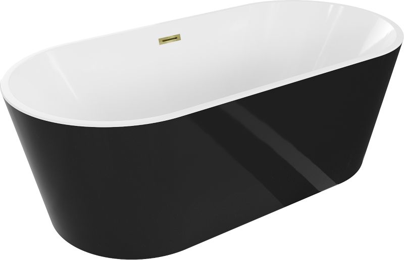 Wanna wolnostojąca Mexen Luna biały czarny 140x75 cm 52031407575-501 szt.
