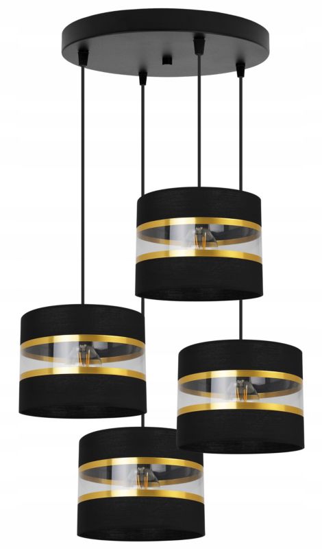 Lampa sufitowa wisząca Light Home LH Elegance Gold 4x E27 60W okrągły czarny 1szt.
