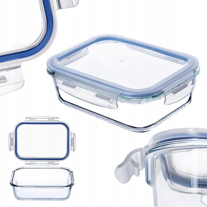 Pojemnik Na Żywność KADAX Szklany Jedzenie 1520ml Z Pokrywką Pudełko Śniadaniówka 1szt.