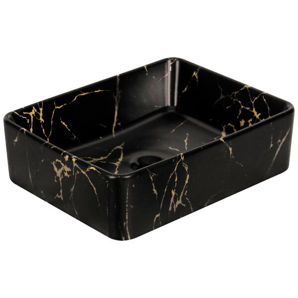 Umywalka nablatowa Kerra KR-182 MARBLE marmur czarno złoty 1 szt.