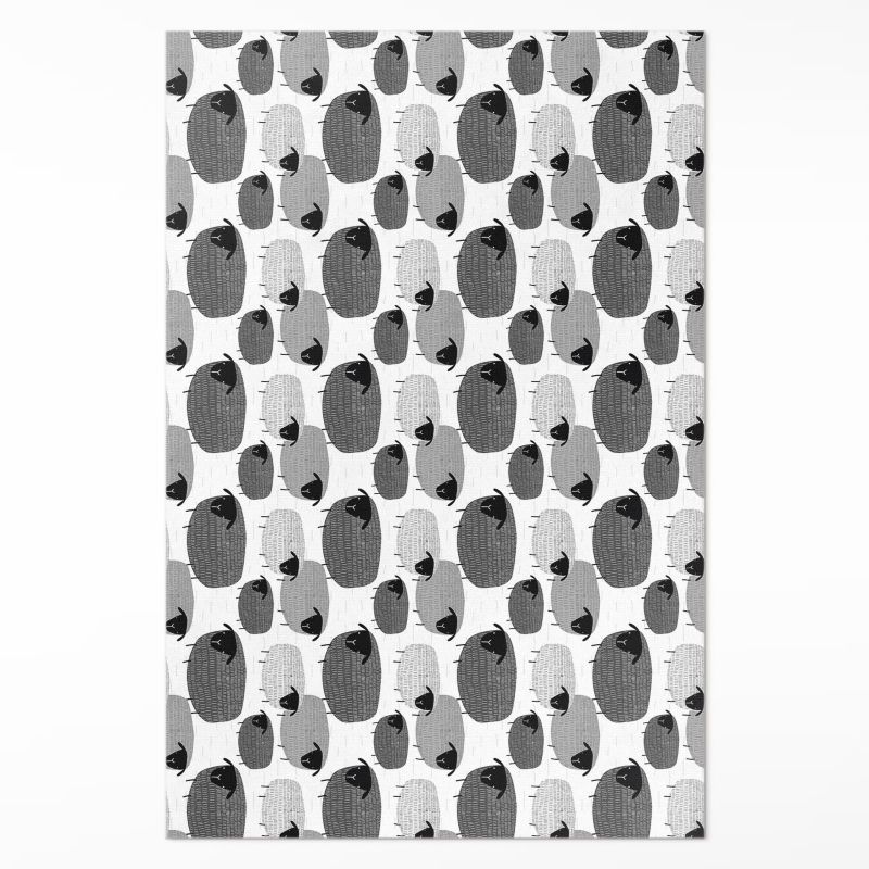 Ozdobny Dywan Winylowy Wallfluent 140x210 cm Malowane owce regularny wzór 1 szt.