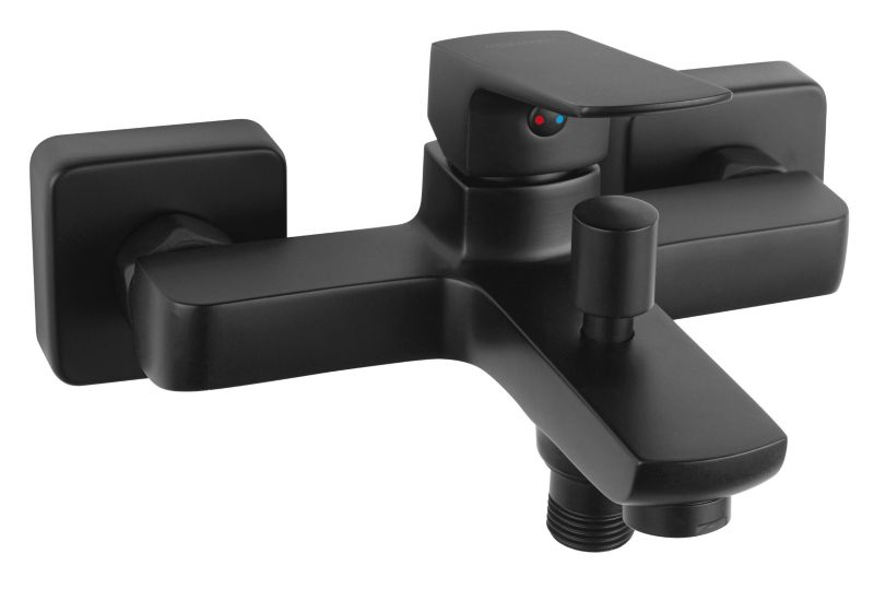 Bateria wannowo-prysznicowa Ferro Vitto VerdeLine czarny mat, ścienna, bez zestawu, 1 szt.