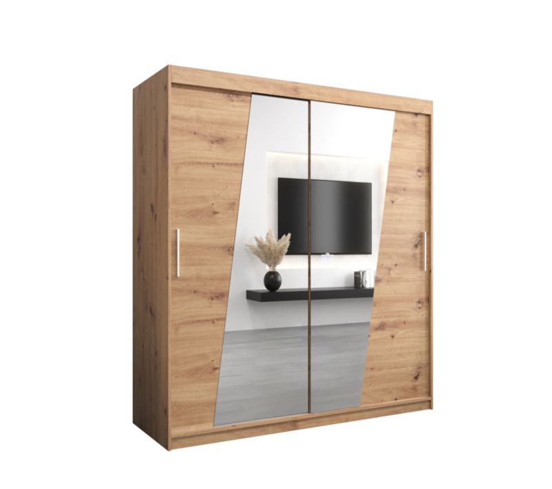 Szafa przesuwna Garderoba Abiks RHOMB 180 dąb artisan + dąb artisan 1 szt.