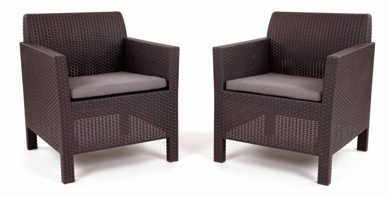 Komplet Krzeseł Ogrodowych Keter Orlando DUO 65x65x75cm Brązowy 1 kpl.