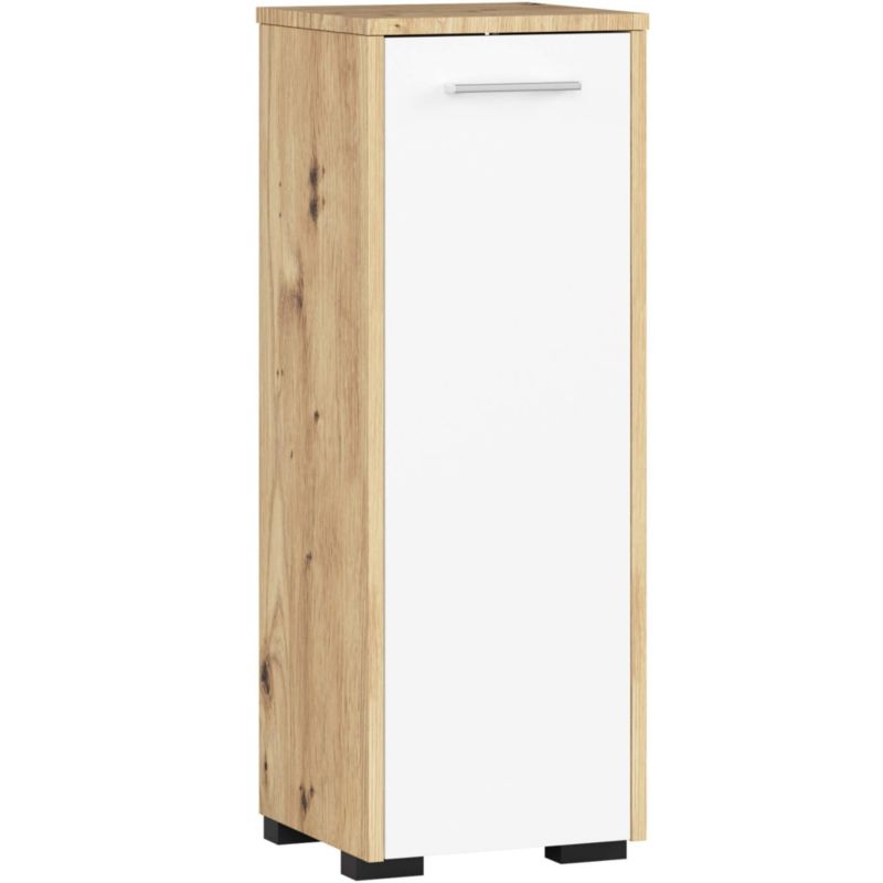Szafka łazienkowa AKORD FIN Dąb Artisan 30 cm 1 drzwi kolor Biały mat 2 półki 30x30x85 cm 1 szt.