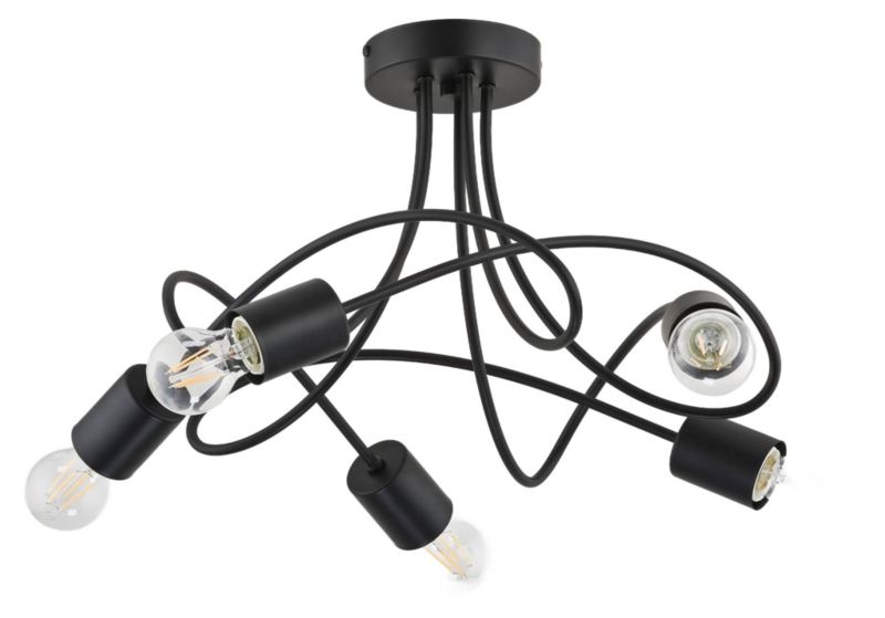 Lampa sufitowa Alfa Targo czarna wym: 29 x 49 x 49 cm 5xE27 x 60W 1 szt.