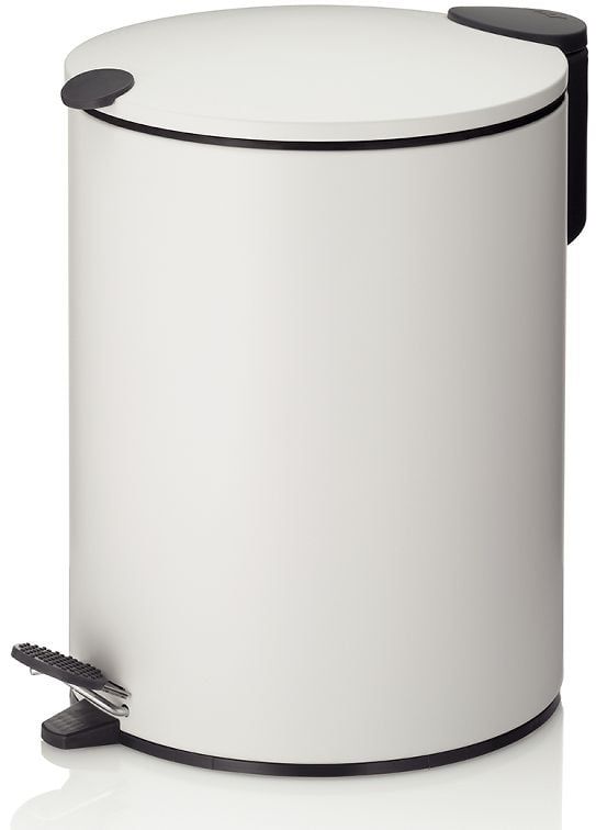 Kosz na śmieci Kela biały mat 5L z pedałem, metalowy, seria Mats, 1 szt.