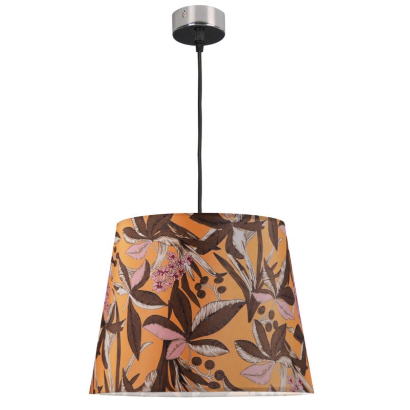 Lampa wisząca Sanico Goldlux nola chrom abażur stożek 35cm yellow nature E27 IP20 - 1 szt.