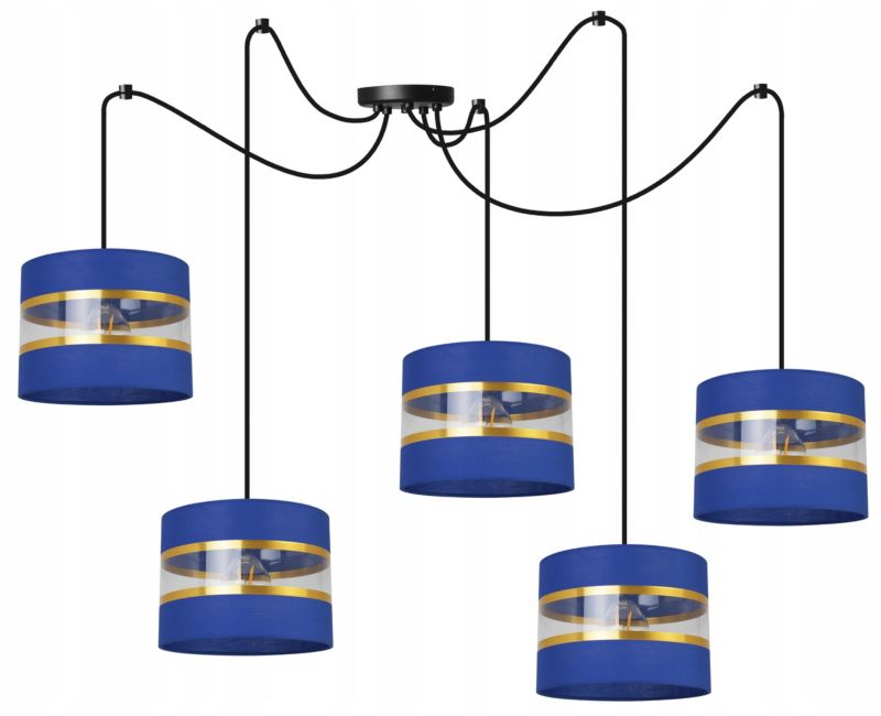 Lampa sufitowa wisząca Light Home LH Spider Elegance Gold 5x E27 60W granatowy/czarny 1szt.