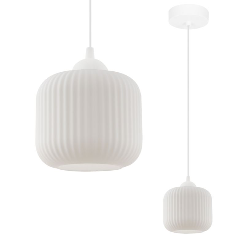 Lampa sufitowa wisząca Light Home LH Riffle Walec 1x E27 60W biały 1szt.