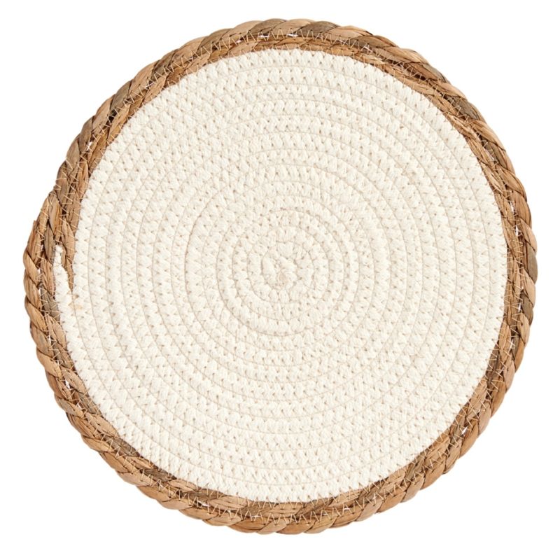 Podkładka Na Stół KINVARA 30 Cm Biała Z Beżową Obwódką 1szt.