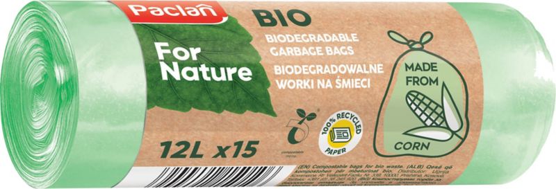 Worki na odpady Paclan biodegradowalne 12 l 15 szt.
