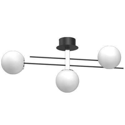 Lampa sufitowa wisząca Luminex Satelit czarny mat-chromowana-biała wym: 39 x 88 x 15 cm 3xE27 x 15W 1 szt.