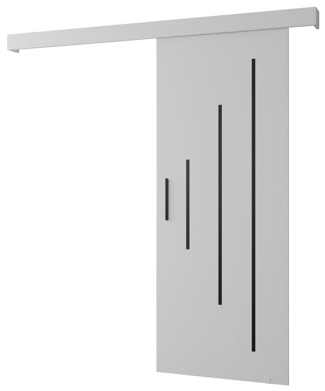 Drzwi przesuwne naścienne Abiks SALWADOR Y 70 biały mat + biały mat + czarny 1 szt.