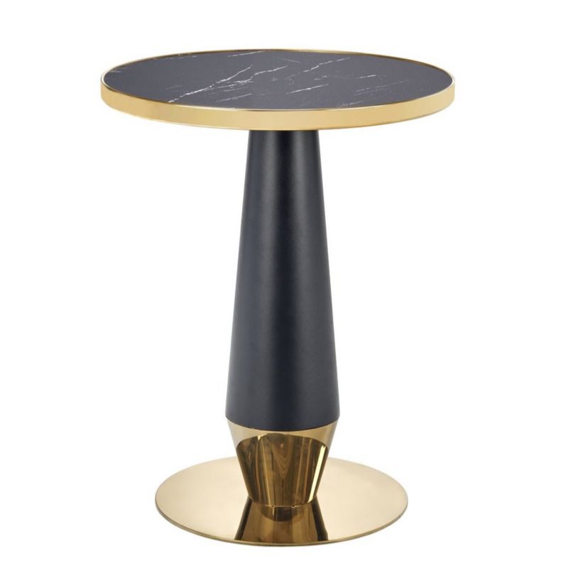 Stół Halmar MOLINA 59x59 czarny marmur/złoty 1 szt.