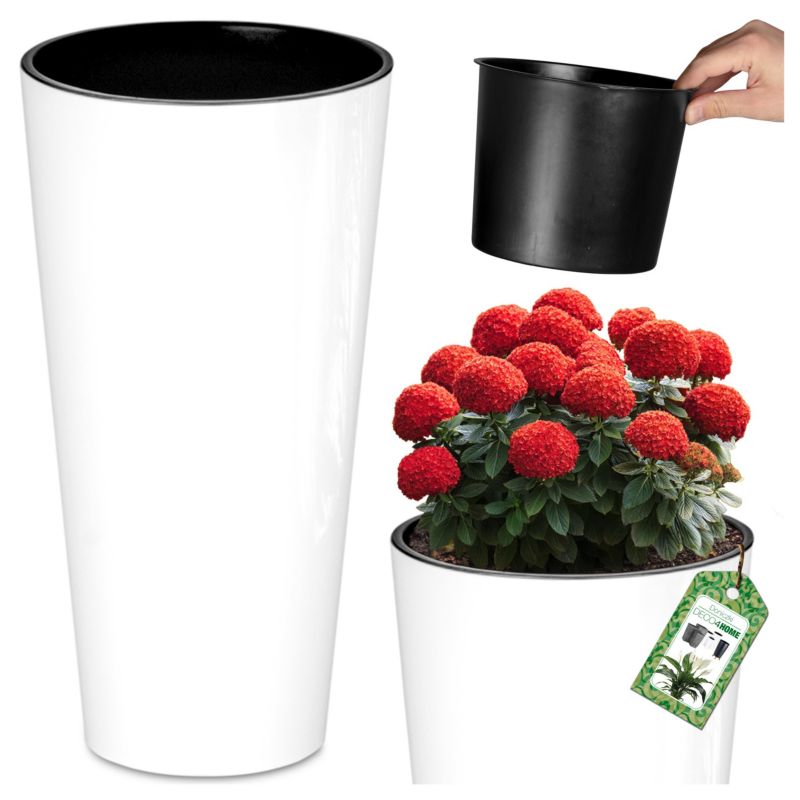 Doniczka Deco4Home Shine biała połysk 48cm 1 szt.