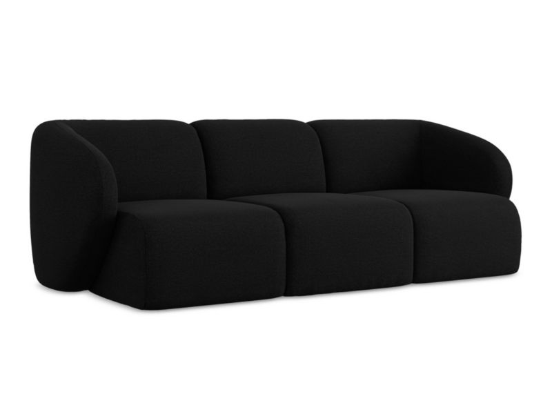 3-osobowa kanapa modułowa LaMiaSofa CERVO z tkaniny bouclé 244x94 cm czarny 1 szt.