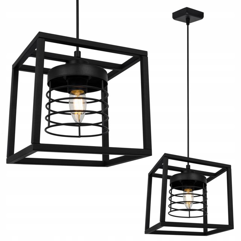 Lampa sufitowe wisząca Light Home LH Rasti Cage Klatka 1x E27 60W czarny 1szt.