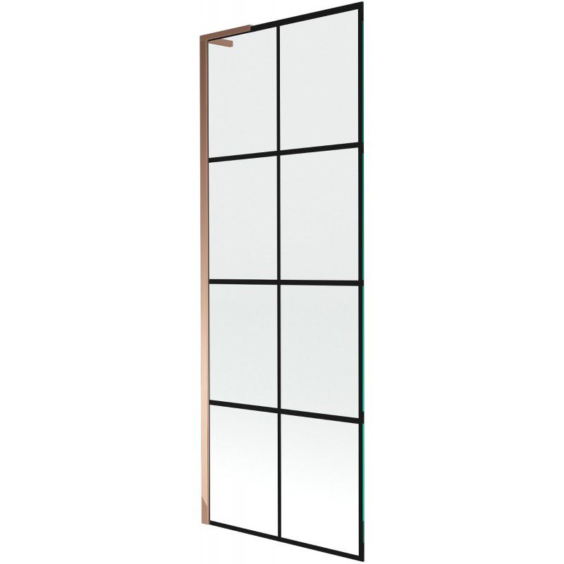 Parawan wannowy Mexen Next L czarny wzór, różowe złoto 70 x 150 cm 1 szt.