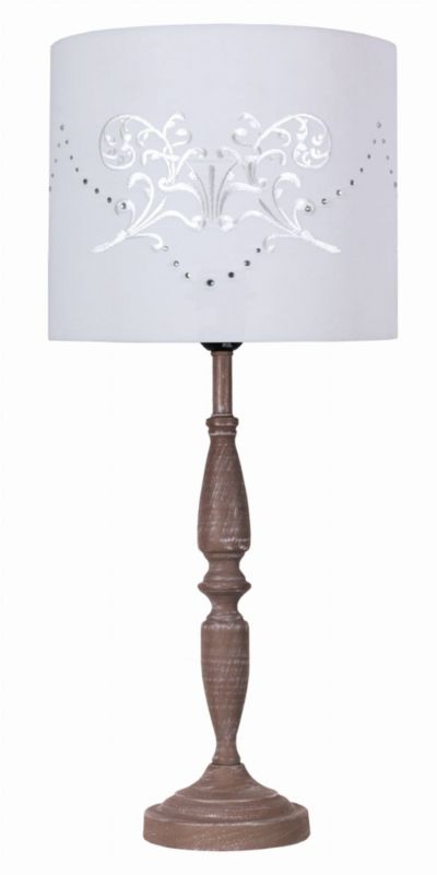 Lampka stołowa Candellux Farisa naturalne drewno-biała 1 x E27 x 60W IP20 wym: 58 x 25 x 25 cm metal - 1 szt.