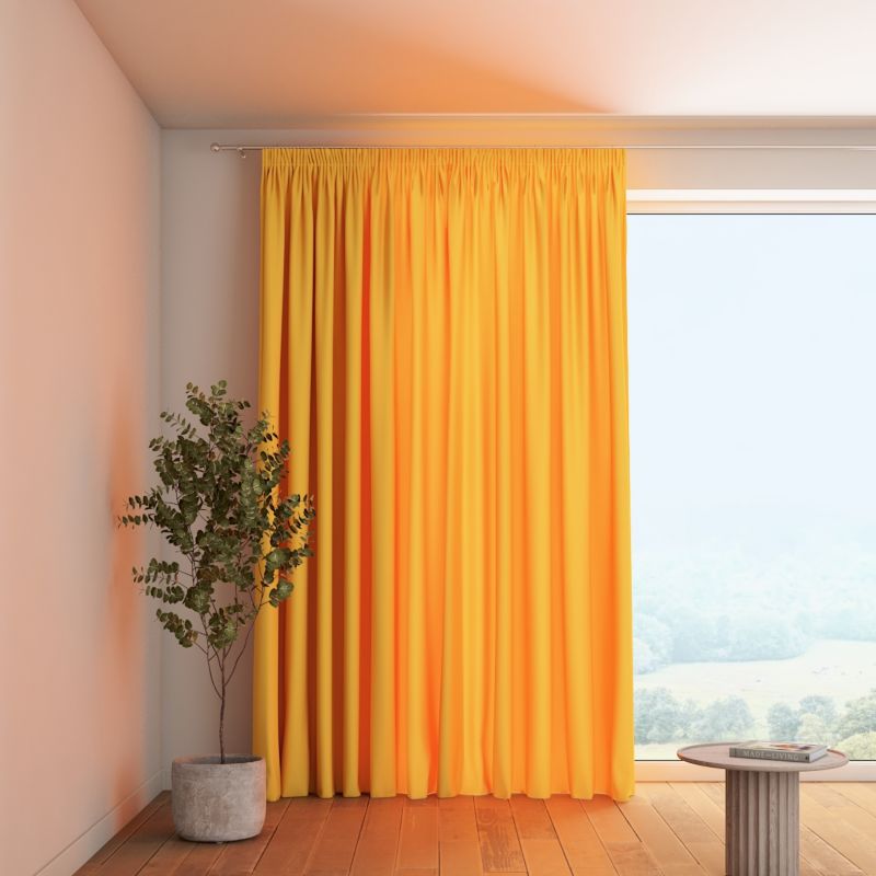 Zasłona na taśmie marszczącej 1 szt. 130 x 260 cm Dekoria żółty 1 szt.