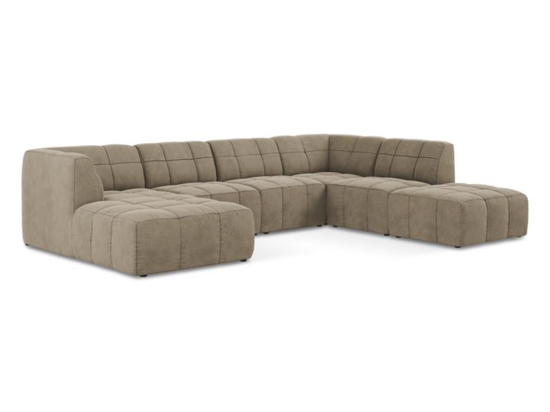 Sofa panoramiczna LaMiaSofa GRADO z tkaniny welwetowej 341x240 cm beżowy 1 szt.