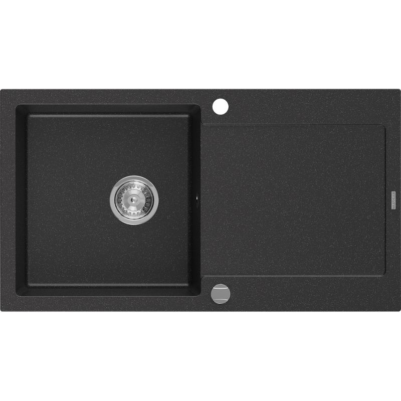 Zlewozmywak wpuszczany Mexen Leo 1-komorowy czarny/złoty 900 x 500 mm - 6501901010-75-G 1 szt.