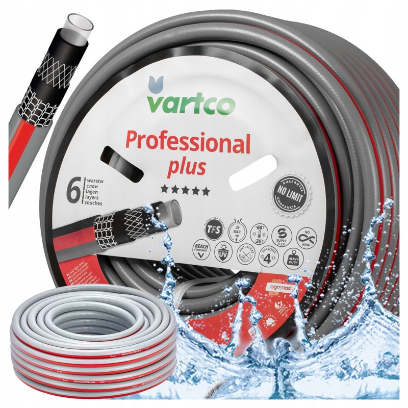Wąż ogrodowy Vartco Professional Plus 6 warstw 1/2" 50m 1 szt.