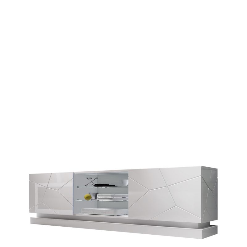 Szafka RTV MIRJAN 24 Qiu 200 biały / biały połysk 1 szt.