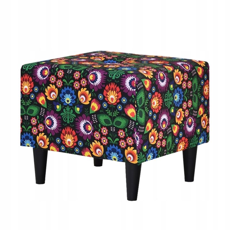 Pufa do salonu podnóżek Family Meble Ari Print wielokolorowy 1szt