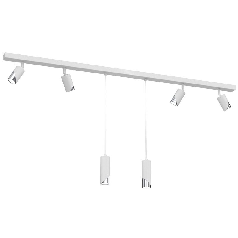 Lampa sufitowa Luminex Shift biały mat-chromowana Listwa z lampami 6 x GU10 x 15W wym: 100 x 150 x 5,5 cm - 1 szt.
