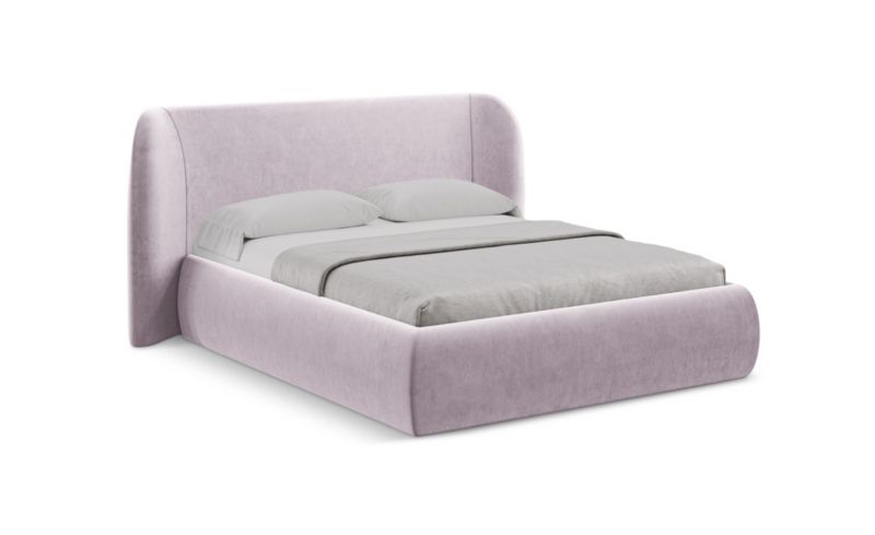 Łóżko LaMiaSofa Hauke z weluru 140x200 lawendowy 1 szt.