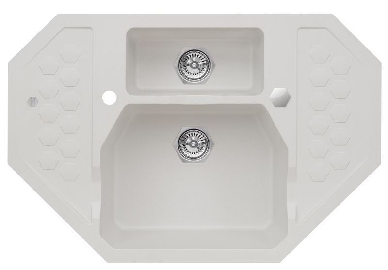 Zlewozmywak granitowy Alveus SENSUAL 60 kol. 11 biały (90x61) 1,5-komorowy 1szt