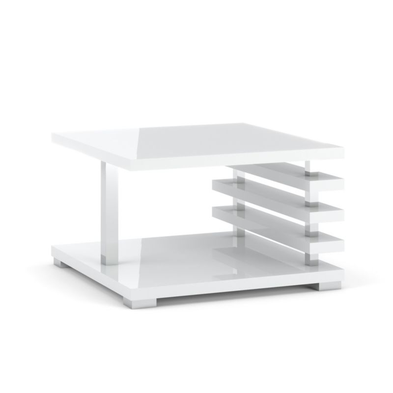 Stolik Hurtownia-Mebli Kwadratowy kawowy Nosto 60cm Biały Połysk 60x60x31 cm 1szt.